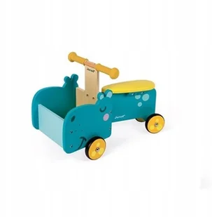 Janod drewniany jeździk ze skrzynią Hipopotam - Jeździki dla dzieci - miniaturka - grafika 15