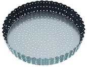 Formy do ciast - Kitchen Craft Master Class Crusty Bake rowkowana torty-/quiches kształt z powłoką zapobiegającą przywieraniu i Hebe dno, szary, 20 x 20 x 4 cm KCMCCB39 - miniaturka - grafika 1