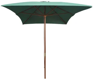 vidaXL Parasol ogrodowy, 200x300 cm, drewniany stelaż, zielony - Parasole ogrodowe - miniaturka - grafika 3