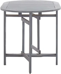 vidaXL Stół ogrodowy, szary, 120x70x74 cm, lite drewno akacjowe - Stoły ogrodowe - miniaturka - grafika 5