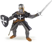 Figurki dla dzieci - Papo Rycerz krzyżowy czarny z mieczem - miniaturka - grafika 1