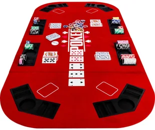 MAKSTOR.pl CZERWONY BLAT STÓŁ DO POKERA 160x80CM POKER KASYNO 2003013 (20030131) - Zestawy do pokera - miniaturka - grafika 8