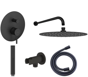 Oltens Zestaw Oltens Molle bateria podtynkowa z deszczownicą 30 cm Vindel i kompletem prysznicowym Ume czarny mat 36600300 - Zestawy prysznicowe - miniaturka - grafika 2