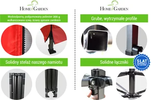 Home&Garden Namiot handlowy 600 x 300 cm czerwony 375660 - Pawilony ogrodowe - miniaturka - grafika 6