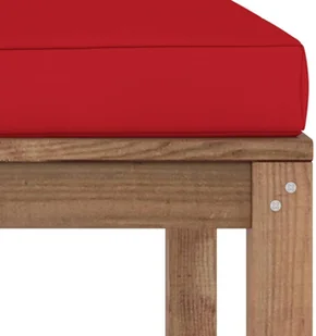 VidaXL Lumarko Podnóżek ogrodowy z czerwoną poduszką 3067266 VidaXL - Pufy i podnóżki - miniaturka - grafika 4