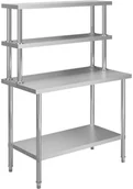 Akcesoria gastronomiczne - VidaXL Kuchenny stół roboczy z półką, 120x60x150 cm, stal nierdzewna 3054470   VidaXL - miniaturka - grafika 1