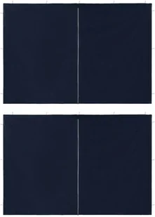 vidaXL Ścianki boczne do namiotu, 2 szt., z suwakiem, PE, niebieskie - Pawilony ogrodowe - miniaturka - grafika 2