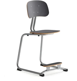 AJ Produkty Krzesło szkolne YNGVE, na płozach, srebrny, antracyt, 500 mm - Meble do szkół i przedszkoli AJ Produkty Krzesło szkolne YNGVE, na płozach, srebrny, antracyt, 500 mm - Meble do szkół i przedszkoli - miniaturka - grafika 1