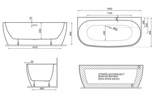 Polimat Wanna wolnostojąca Risa 160 różowa 00480 - Wanny - miniaturka - grafika 4