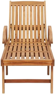 vidaXL Leżak ze stolikiem i poduszką, lite drewno tekowe 3063026 - Leżaki ogrodowe - miniaturka - grafika 6