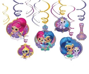 Amscan Dekoracje spiralki Shimmer & Shine 6 sztuk - Urodziny dziecka - miniaturka - grafika 4