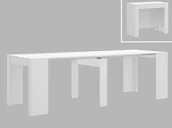 Konsole i sekretarzyki - Vente-Unique Konsola rozkładana ONEGA - dla 10 osób - 4 wkładki - Kolory: Kolor biały. - miniaturka - grafika 1