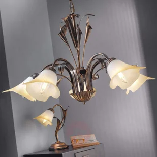 ONLI Lampa wisząca Lucrezia 5-punktowa, brązowa - Lampy sufitowe - miniaturka - grafika 2