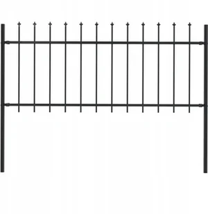 Panel ogrodzeniowy z grotami, stal, 1,7 x 0,8 m, czarny - Ogrodzenia - miniaturka - grafika 3