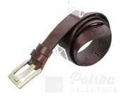 Paski - BACHOWSKI (PL) Pasek Skórzany BACHOWSKI (PL) CZEKOLADOWY Z TEKSTURĄ Skóra Licowa EXTRA 40 mm - miniaturka - grafika 1