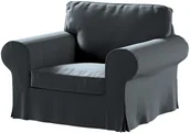 Pokrowce na meble - Dekoria Pokrowiec na fotel Ektorp grafitowy 103 x 82 x 73 cm Ingrid 612-705-43 - miniaturka - grafika 1