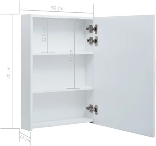 vidaXL Szafka łazienkowa z lustrem i LED, 50 x 13 x 70 cm - Szafki łazienkowe - miniaturka - grafika 7