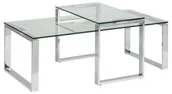 Ławy i stoliki kawowe - Actona Stolik kawowy Katrine szkło, srebrny 9514 - miniaturka - grafika 1