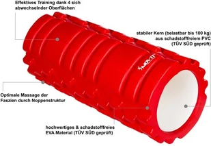 Movit CZERWONY WAŁEK ROLKA DO MASAŻU ROLLER MASAŻ FITNESS 20040517 - Akcesoria do masażu - miniaturka - grafika 3