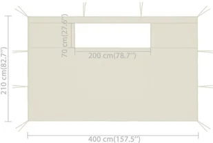 vidaXL Ścianki do altany, z oknami, 2 szt., kremowe - Pawilony ogrodowe - miniaturka - grafika 6