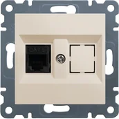 Klawisze i ramki - Hager Lumina 2 kremowy gniazdo telefoniczne x1 WL2011 - miniaturka - grafika 1