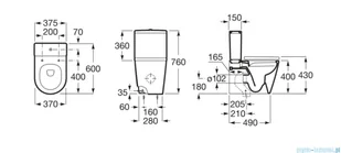Roca Inspira Round Rimless miska do kompaktu biała matowa A342529620 - Miski WC - miniaturka - grafika 2
