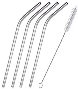 Słomki rurki 4x stalowe metalowe eko wielorazowe 151403 - Słomki do napojów - miniaturka - grafika 2