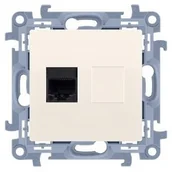 Gniazdka elektryczne - Kontakt Simon Kontakt_Simon Gniazdo komputerowe pojedyncze RJ45 kategoria 6 ekranowane (moduł) krem C61E.01/41 - miniaturka - grafika 1