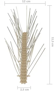VidaXL Lumarko Kolce przeciw ptakom, 5 rzędów, plastikowe, 6 szt., 3 m! 149128 VidaXL - Zwalczanie i odstraszanie szkodników - miniaturka - grafika 7
