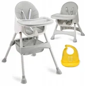 Leżaczki i huśtawki - Krzesełko do karmienia ze stolikiem Milo szary - miniaturka - grafika 1