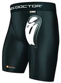 Ochraniacze do sportów walki - Shock Doctor shockdoctor chłopcy ochraniacz krocza kompresyjne Short z BioFlex Cup, czarny, M 221-01-33 - miniaturka - grafika 1