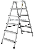 Drabiny - Drabina aluminiowa, dwustronna, 6 stopni wytrzymałość: 125-150 kg (wytrzymałość 125 kg) - miniaturka - grafika 1