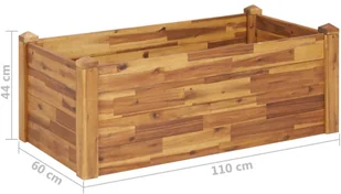vidaXL Donica ogrodowa, 110x60x44 cm, lite drewno akacjowe - Donice - miniaturka - grafika 7