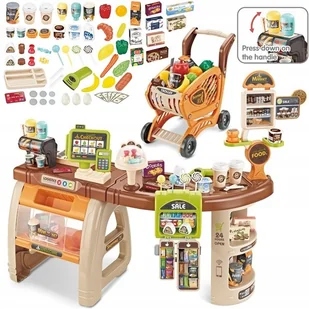 Duży Sklep Supermarket Kasa Wózek Sklepik Dźwięki - Zabawy w naśladowanie dorosłych - miniaturka - grafika 4