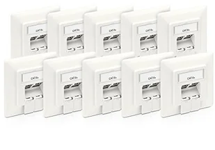 PureLink Cat.6 A puszka podtynkowa, 2 X gniazda RJ45, ekranowany sieciowy 10 GB sieci Ethernet, biały 5 szt. MCA200 - Kable miedziane - miniaturka - grafika 2