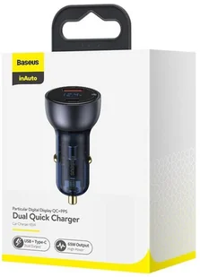Baseus ładowarka samochodowa USB / USB Typ C 65 W 5 A SCP Quick Charge 4.0+ Power Delivery 3.0 ekran LCD szary (CCKX-C0G) - Ładowarki samochodowe - miniaturka - grafika 39