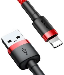 Baseus Kabel Baseus Cafule USB Lightning do iPhone iPad iPod 2A 3m Czerwony CALKLF-R09 - Adaptery i przejściówki - miniaturka - grafika 2