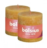 Świece - Bolsius Świeca rustykalna Shine 35H 8CM 2szt MIODOWY ŻÓŁTY BOLSIUS2870 - miniaturka - grafika 1