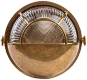 Lampy ogrodowe - Zumaline Mosiężna LAMPA zewnętrzna A14SZ Zumaline metalowa OPRAWA elewacyjna outdoor okrągła IP64 mosiądz przezroczysta A14SZ - miniaturka - grafika 1