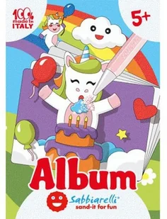 Sabbiarelli Album do kolorowania piaskiem Jednorożce 5l+ SABBIARELLI 1289-0 - Albumy fotograficzne - miniaturka - grafika 2