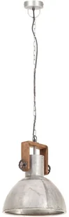 VidaXL Industrialna lampa wisząca, 25 W, srebrna, okrągła, 30 cm, E27 320530 - Lampy sufitowe - miniaturka - grafika 5
