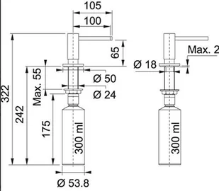 Franke Dozownik do mydła Active SM Czarny mat 119.0547.906 119.0547.906 - Mydelniczki i dozowniki mydła - miniaturka - grafika 7