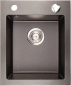 Zlewozmywaki - Brenor Granitowy Zlewozmywak RIGO czarny metalik - miniaturka - grafika 1