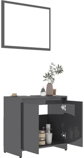 vidaXL vidaXL 3-częściowy zestaw mebli łazienkowych, szary, płyta wiórowa 8720286166376 - Meble łazienkowe - miniaturka - grafika 5