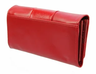 PolskaGalanteria.pl Portfel Damski PolskaGalanteria Z Wstawką Długi Max Z Suwakiem Skóra Naturalna CZERWONY WZÓR III KP D13-WST - Portfele - miniaturka - grafika 3