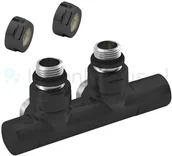 Akcesoria grzewcze - SAPHO Twin Black zestaw przyłączeniowy CP4101BS - miniaturka - grafika 1