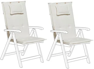 Beliani Zestaw 2 poduszek na krzesła ogrodowe kremowy TOSCANA - Poduszki ogrodowe - miniaturka - grafika 3