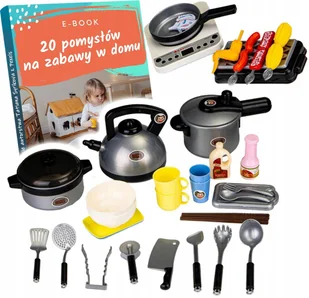 Zabawkowy Zestaw Do Gotowania Grillowania 40 el - Zabawki AGD - miniaturka - grafika 2