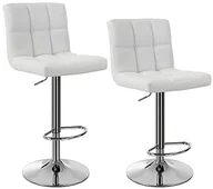 Taborety i hokery - SONGMICS Songmics stołek barowy, z oparciem i trwałą podstawą o średnicy 41 cm, regulacja wysokości, obicie poliuretanowe 777LJB64W - miniaturka - grafika 1