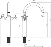 Baterie umywalkowe - Deante Temisto Bateria umywalkowa wysoka mosiądz BQTM25D - miniaturka - grafika 1